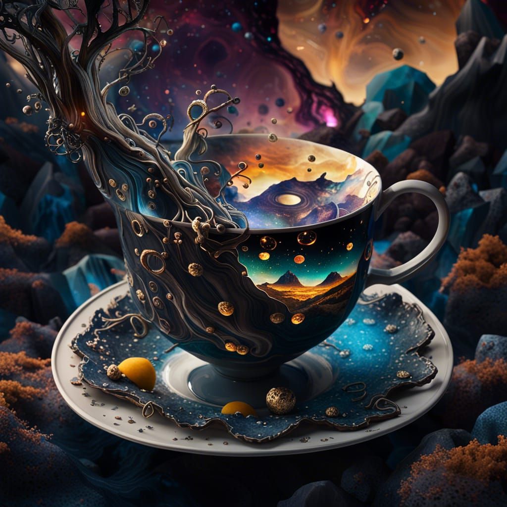 Ghibli Dreamscape: Klimt and Burton Fusion