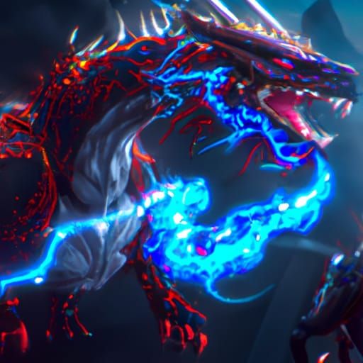 Electric Panther Dragon in 3D Digital Art