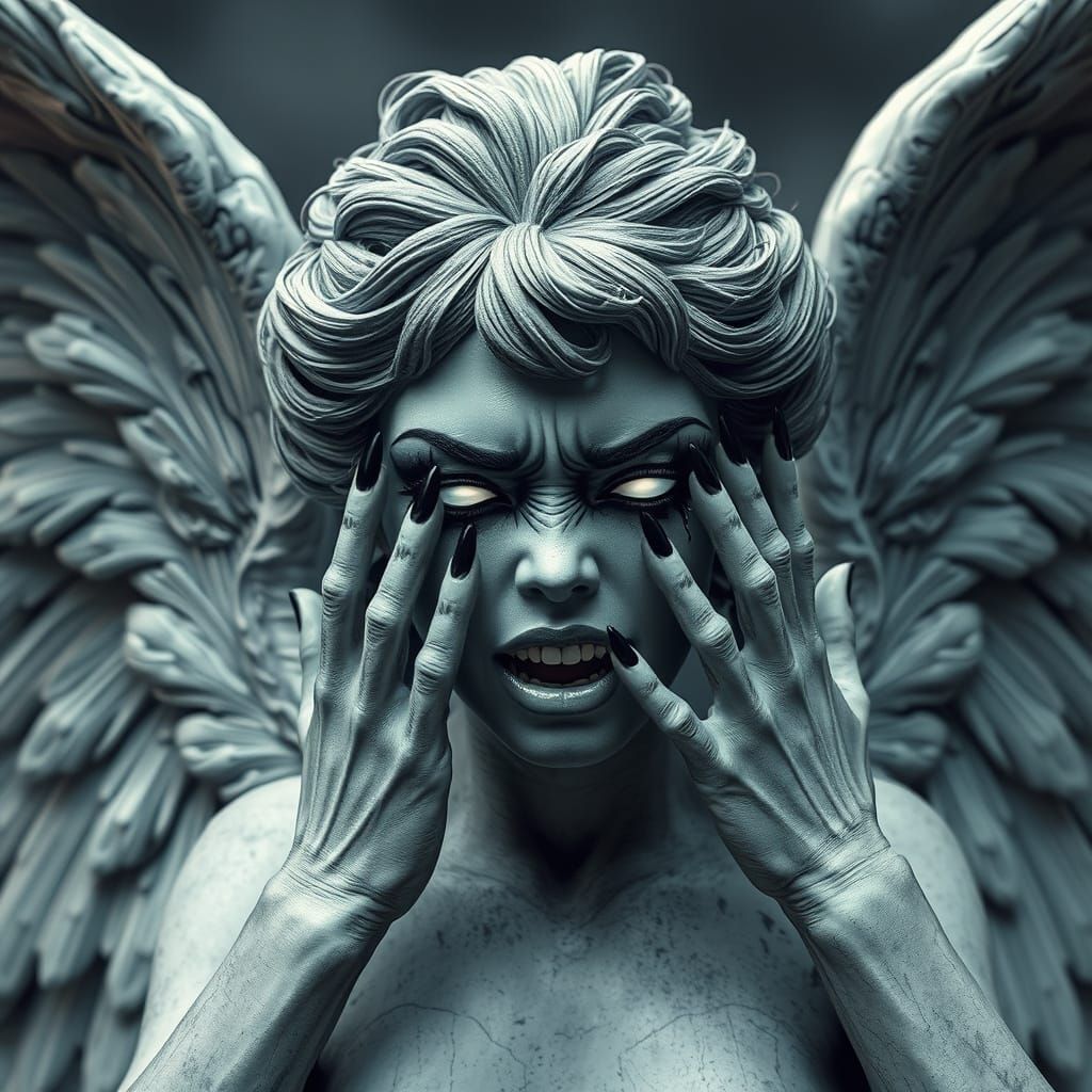 Ethereal Dark Angel with Gothic Details