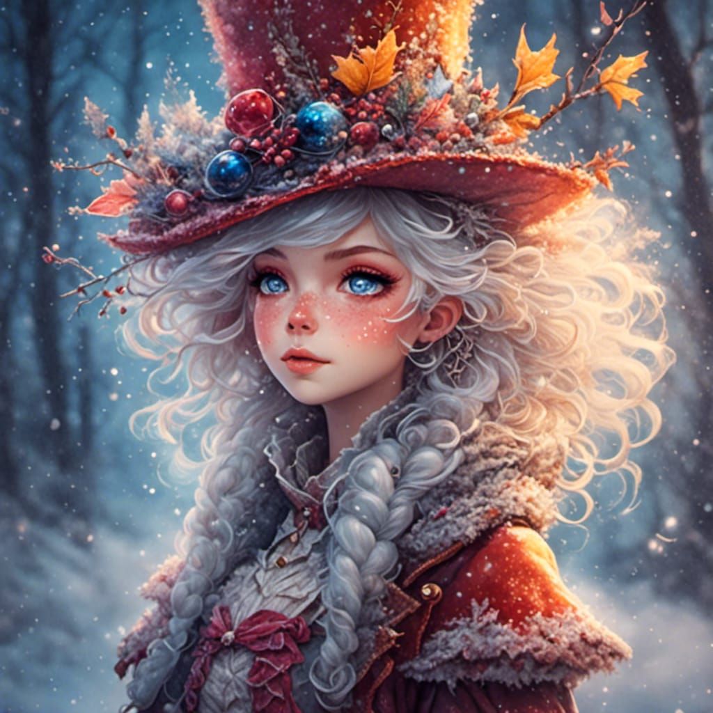 Hyperreal Christmas Fairy in Watercolor Style