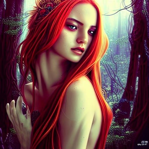 Psychedelic Goddess Portrait in Hyper-Realistic Style