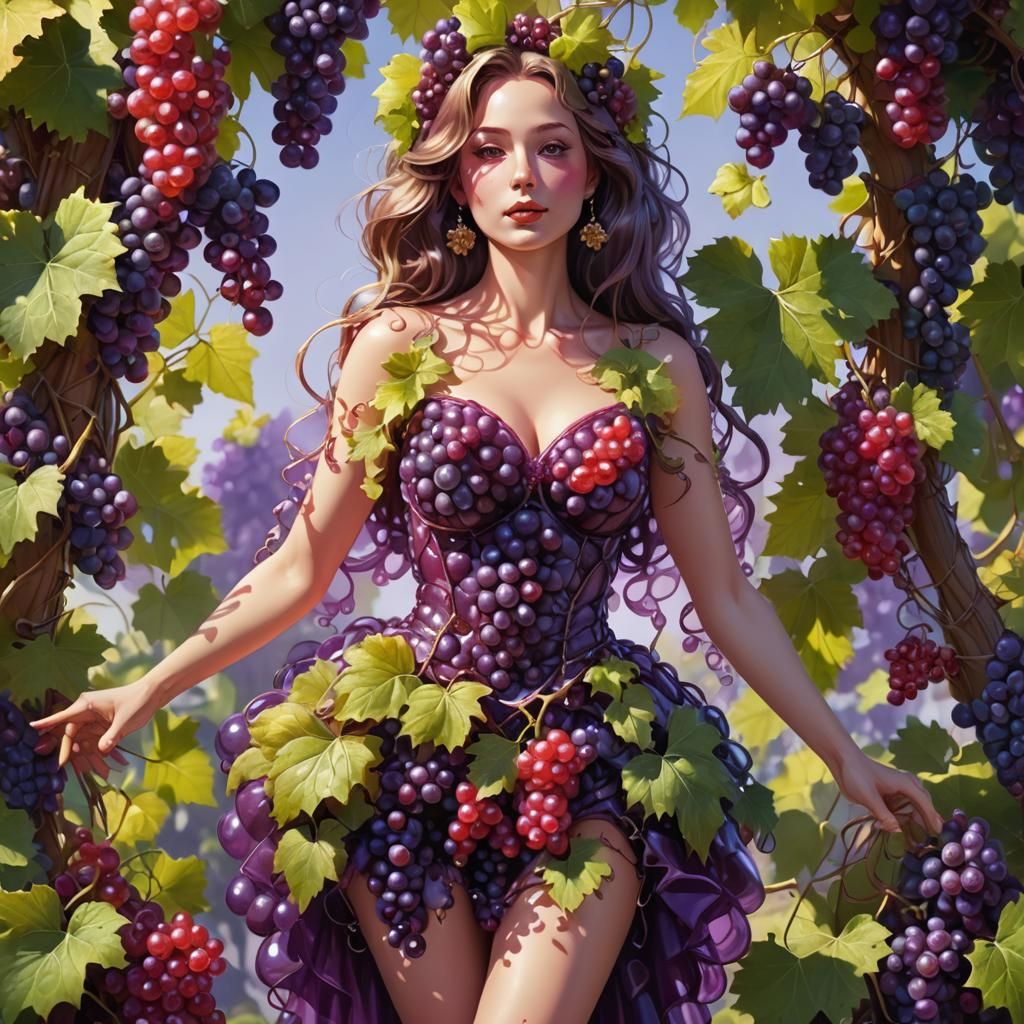 Grape Dress: A Candy Art Illustration