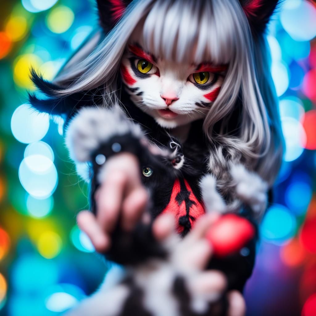 Cat Demon Girl in Sharp Focus Photography
