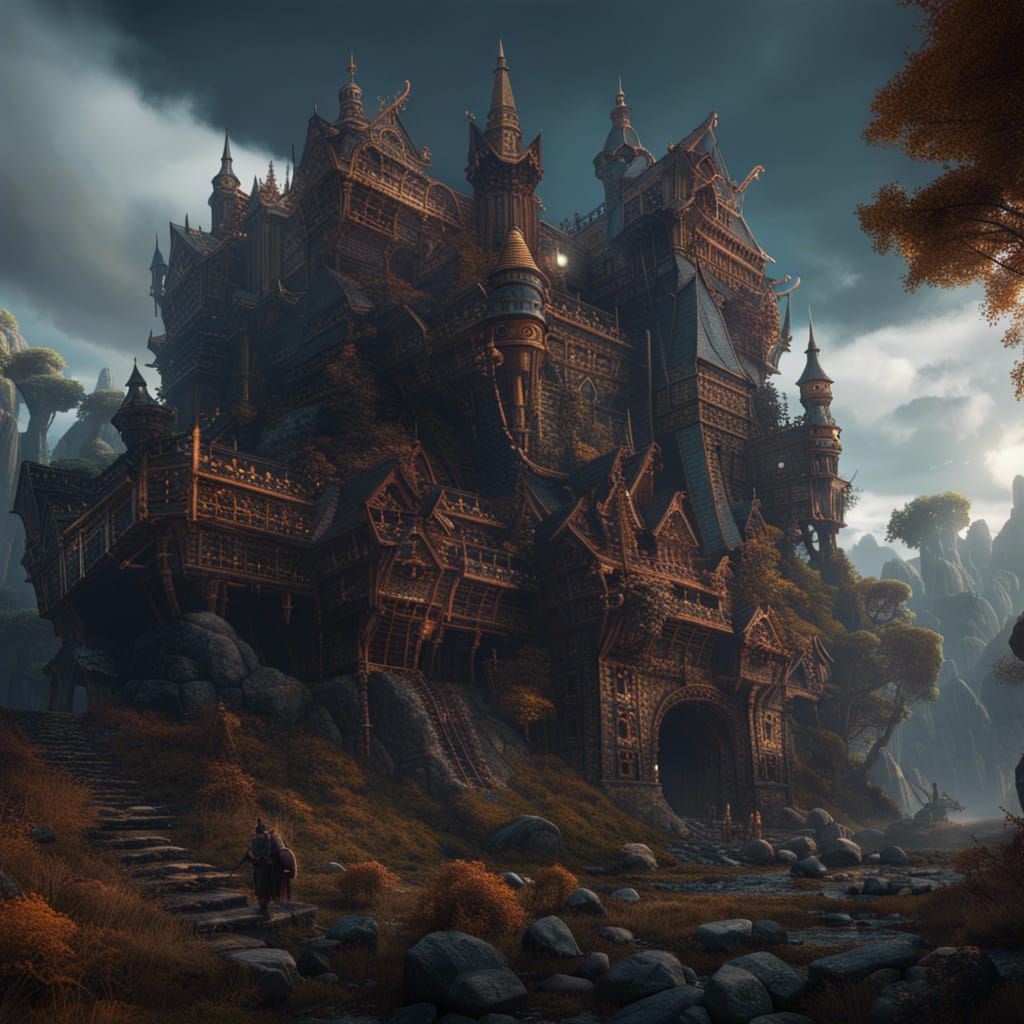 Northmen Settlement in 793 AD: Detailed Matte Painting