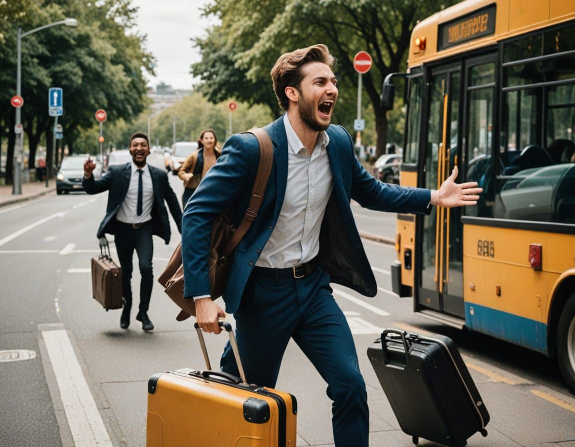 Youthful Pursuit of a Departing Bus