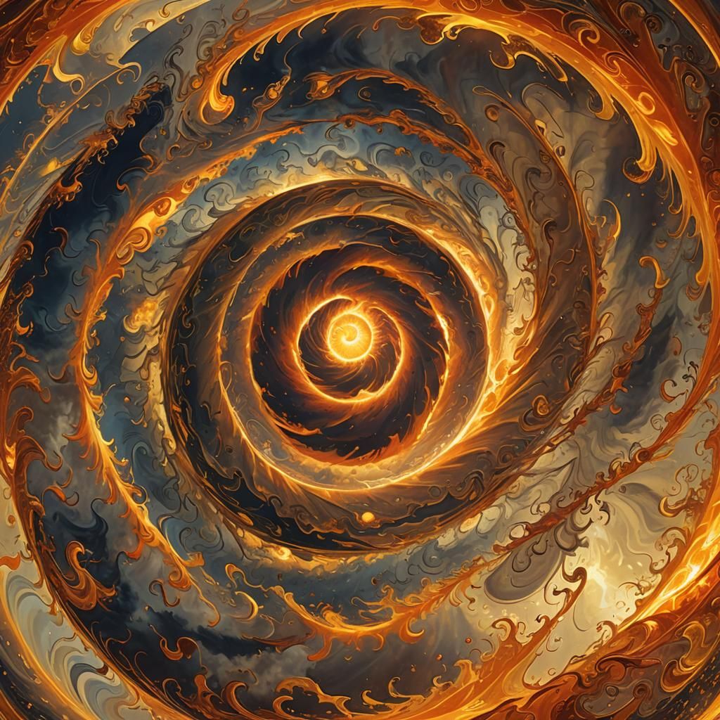 Surreal Sun Vortex with Expressionist Brushstrokes