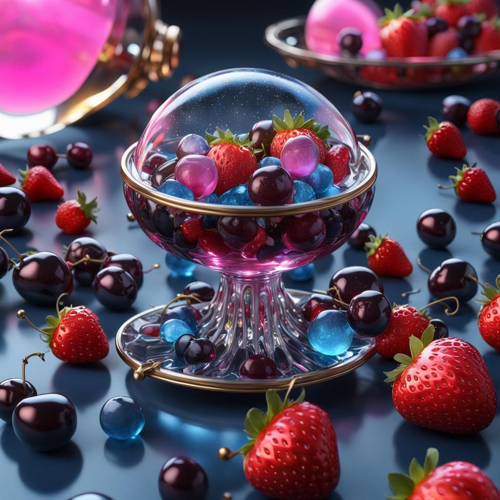 Saturn in Crystal Glass with Golden Liquid