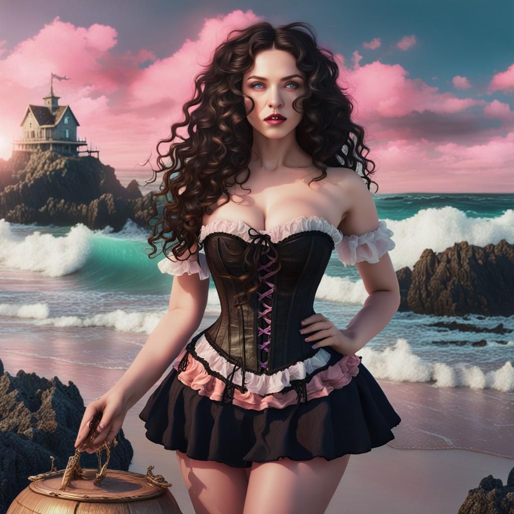 Summer Witch on the Beach, Fantasy Concept Art