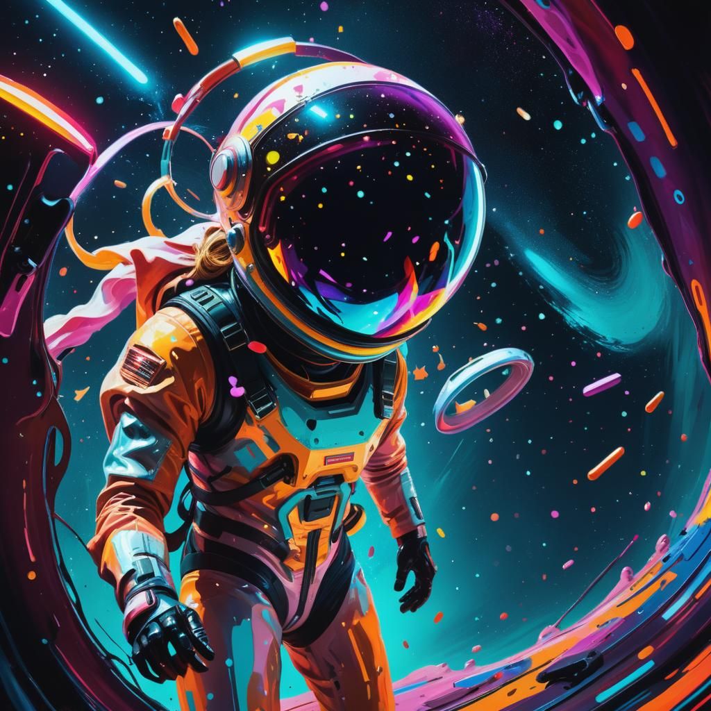 Weightless Scream: Surreal Sci-Fi Art in Space