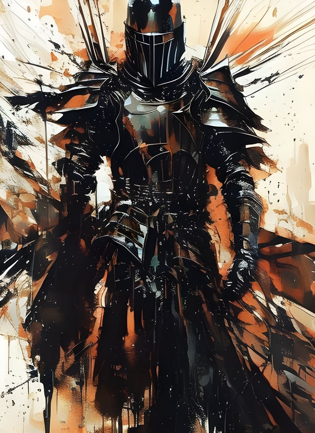 Medieval Knight Portrait in Textured Speedpaint Style