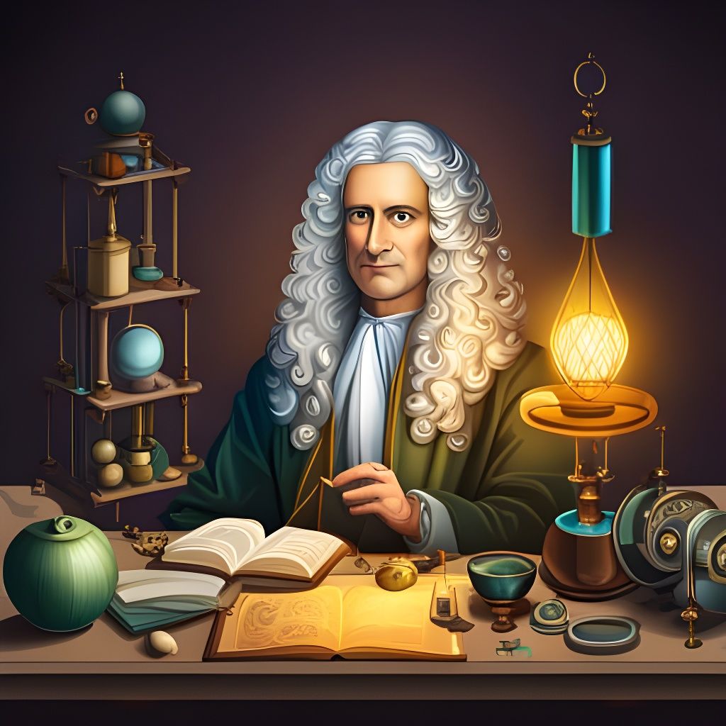 Isaac Newton in his alchemical laboratory.