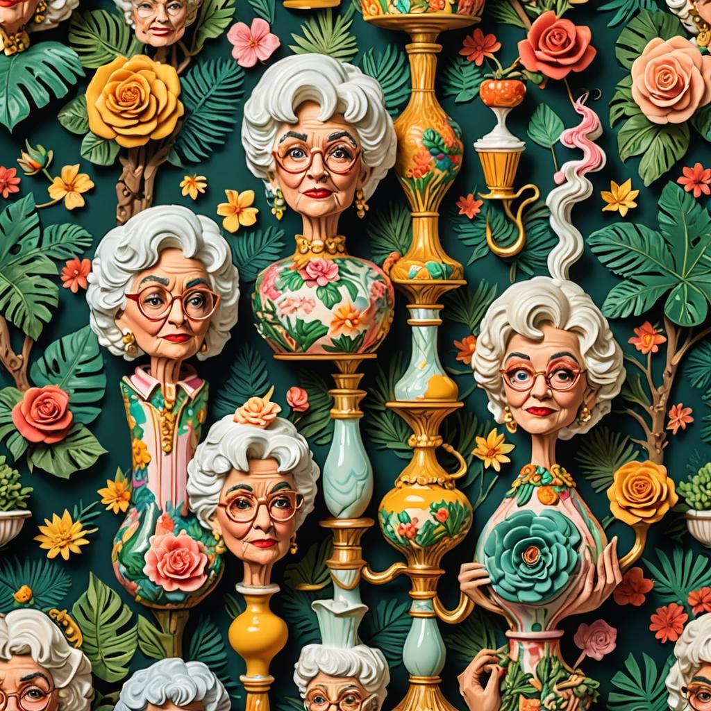 Golden Girls Inspired Surreal Bong: 80s Television Style