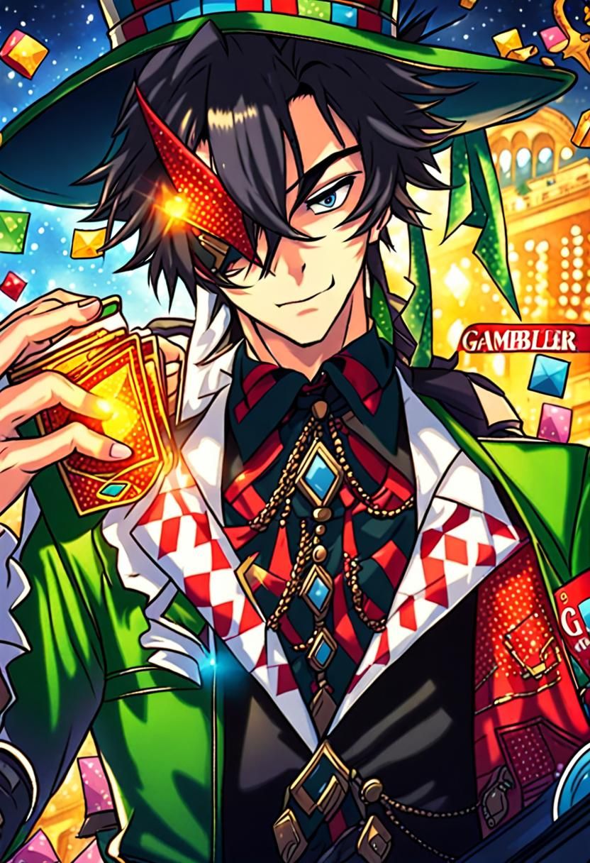 Anime Male Gambler Character Design