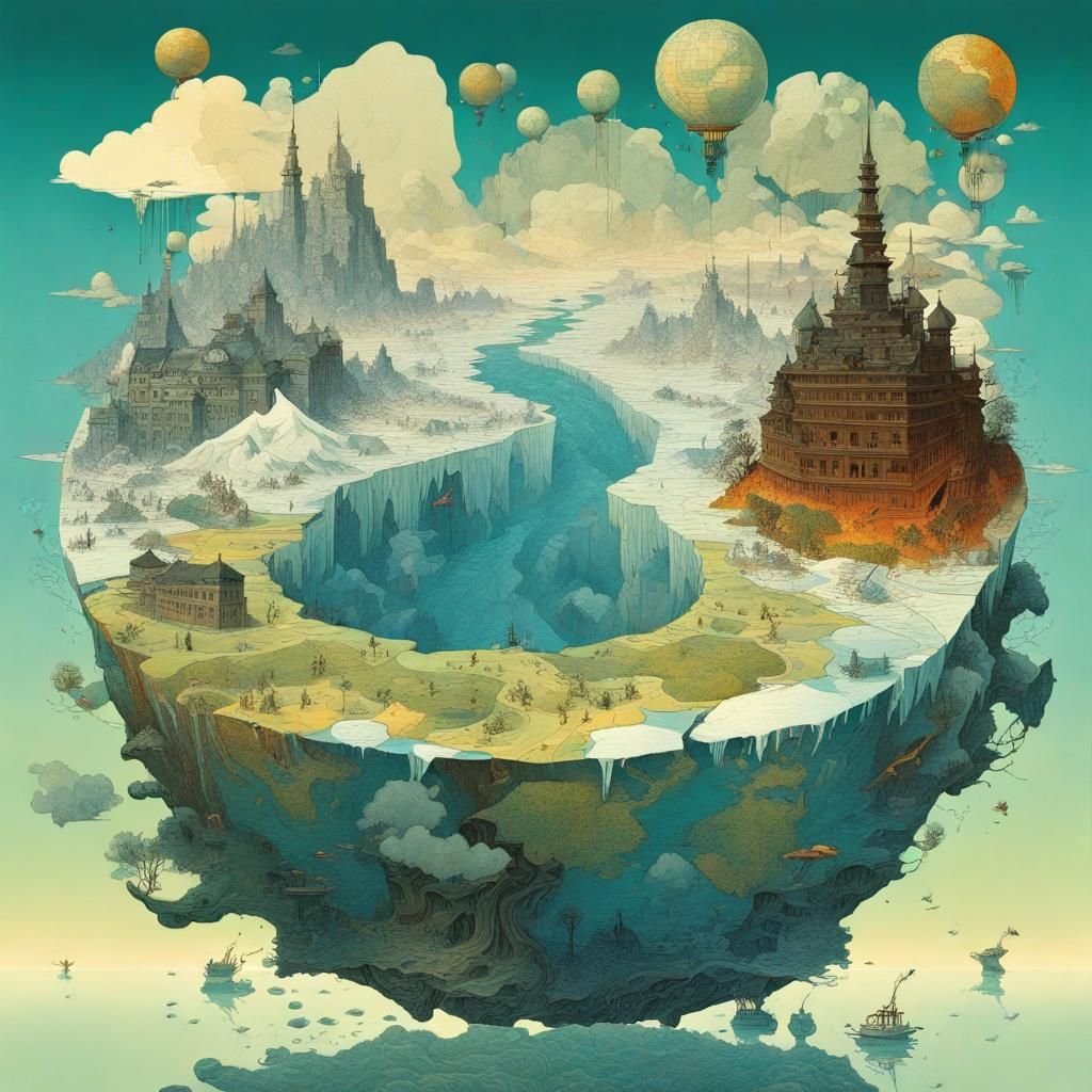 Surreal Collage Art Illustration of Climate Change