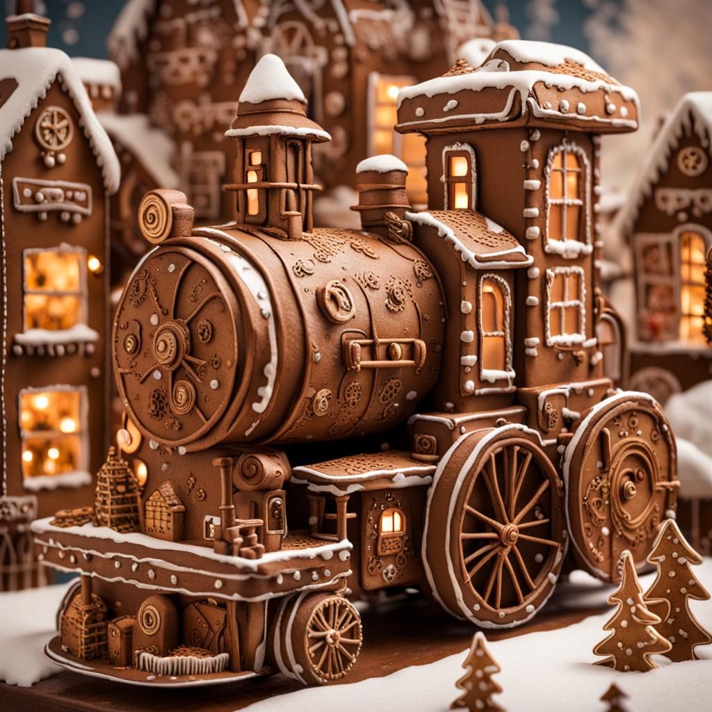 Steampunk Gingerbread Town Christmas Engine