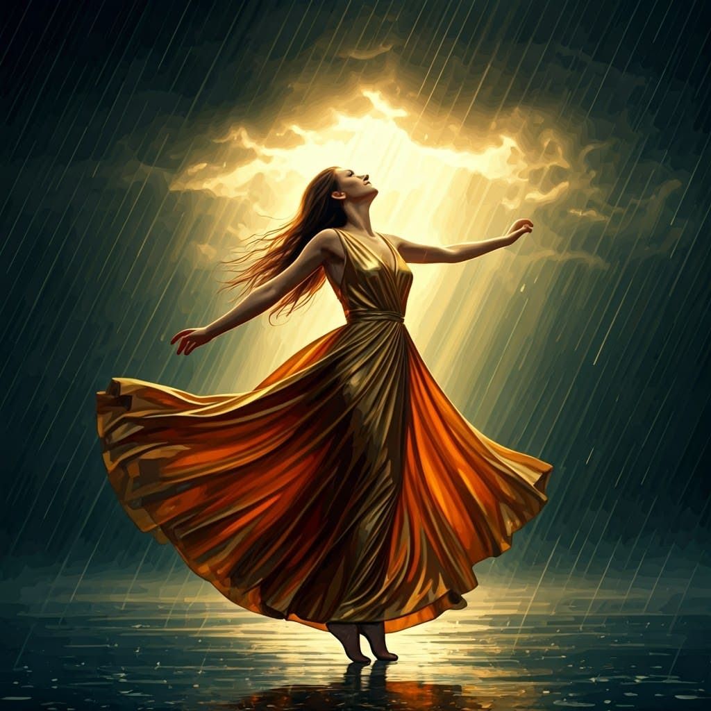 Ethereal Fantasy Dance in Shimmering Gold