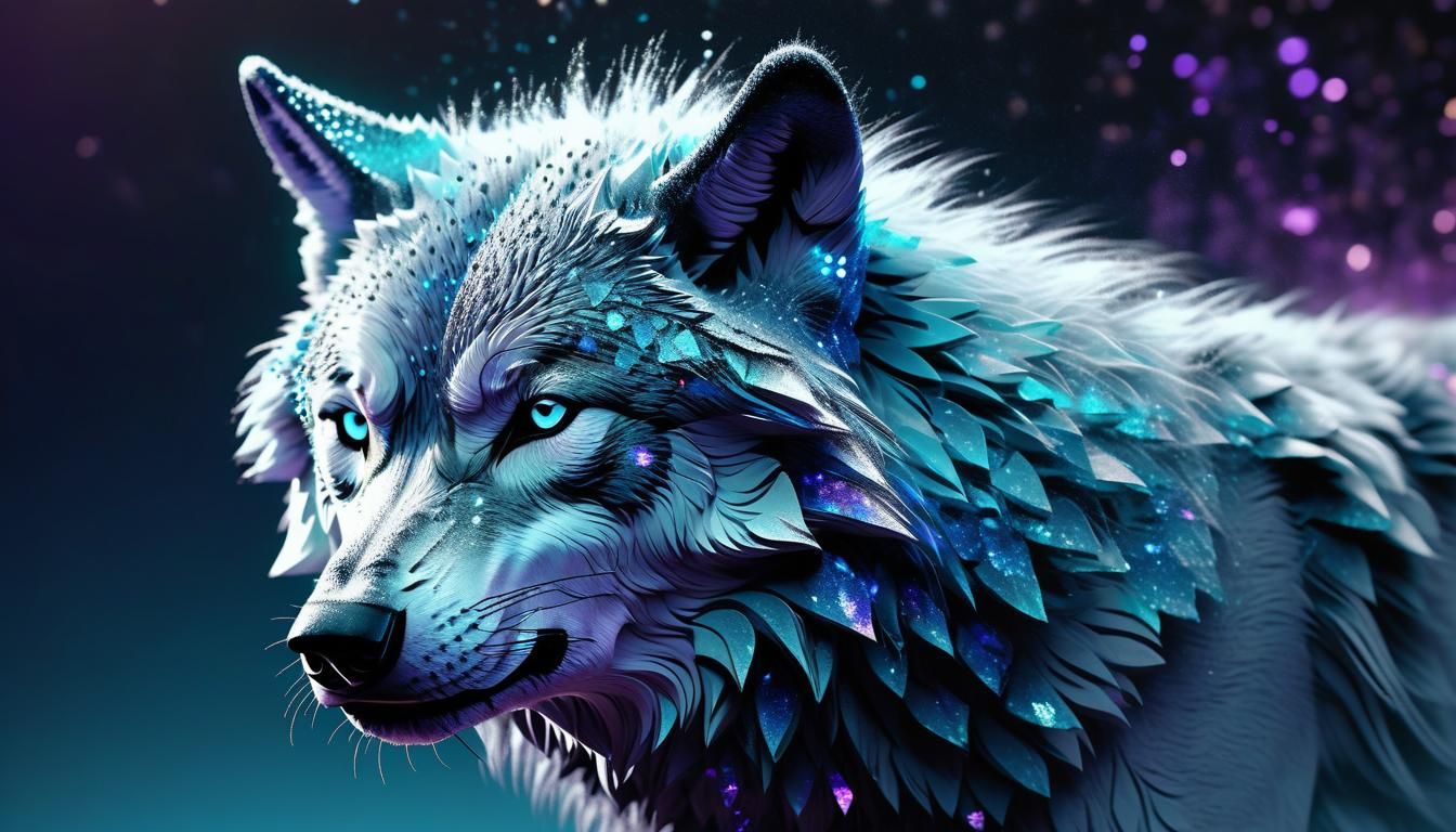 Radiant Light Wolf in Hyperrealistic Fantasy Art