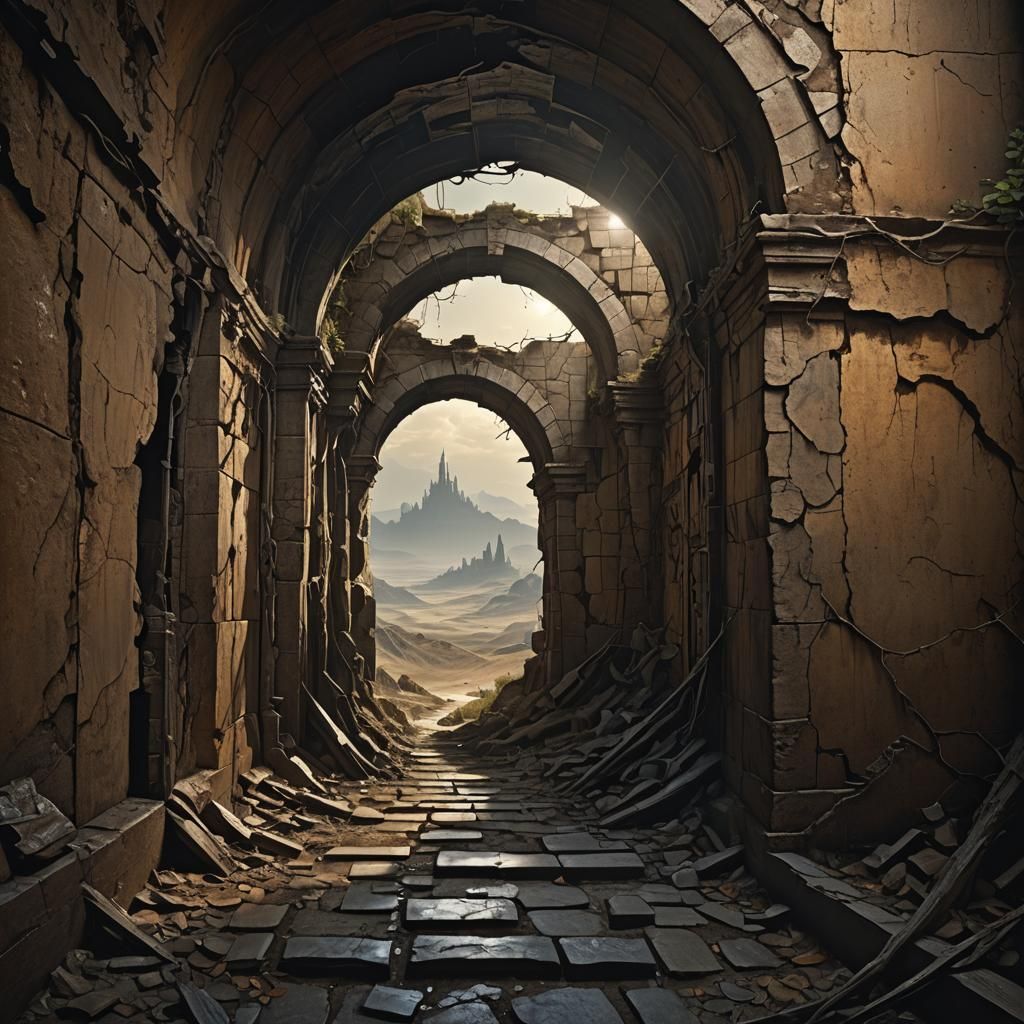 Fantastical Tunnel Vision: Detailed Matte Painting