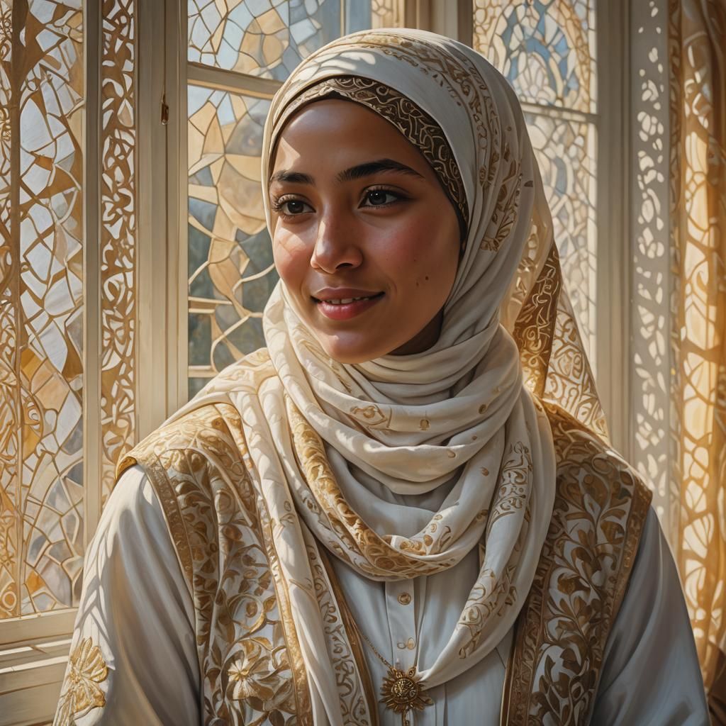 Portrait of Safie in Pre-Raphaelite Style