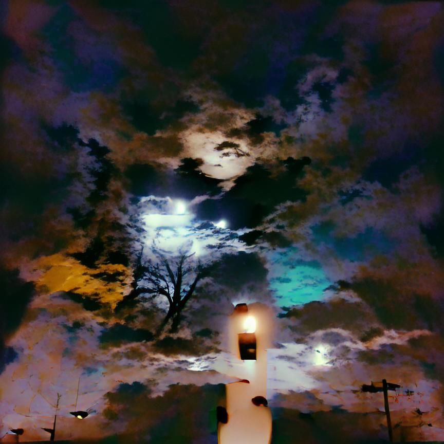 Ethereal Moonlit Scene: Guided by Pale Light