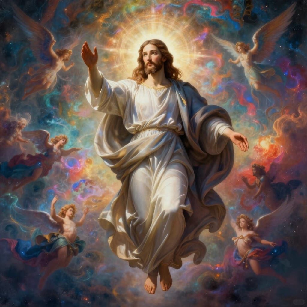 Jesus in Celestial Heaven with Divine Light
