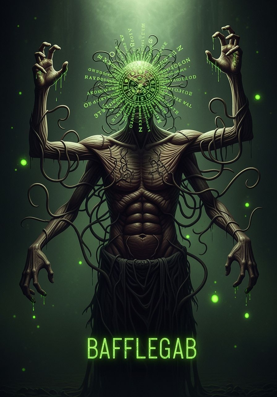 Morbid Personification of Bafflegab in Dark Surrealism