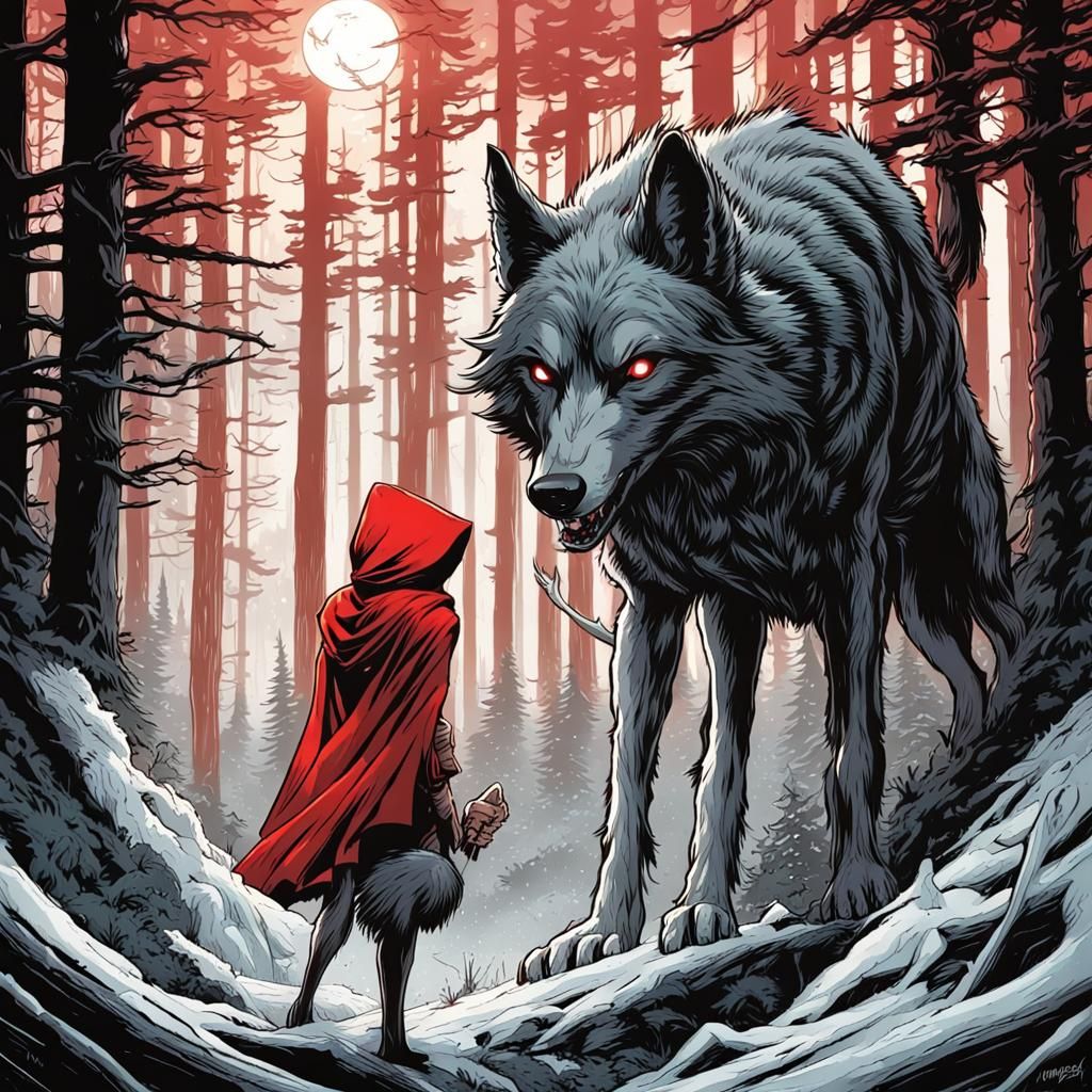 Red Riding Hood and the Wolf Comic Art