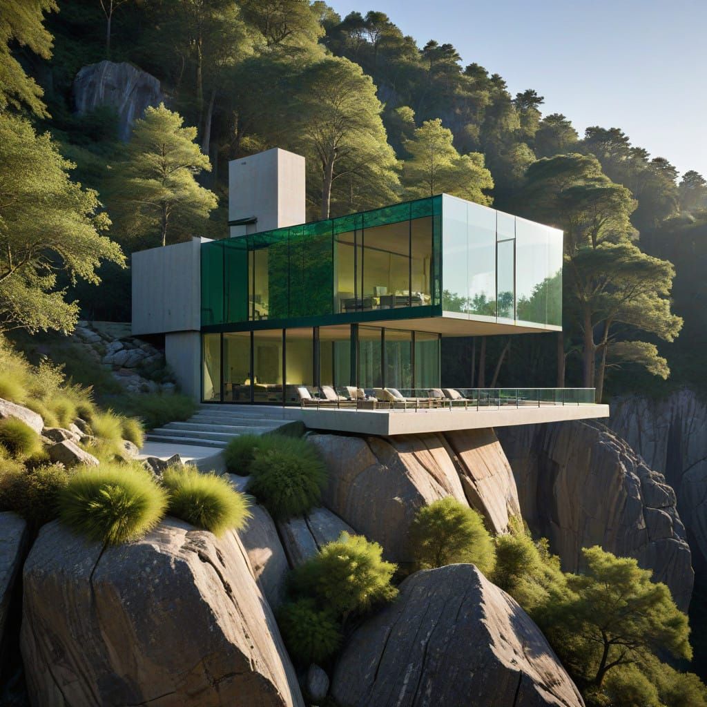 Modern Cliffside Villa with Elegant Architecture