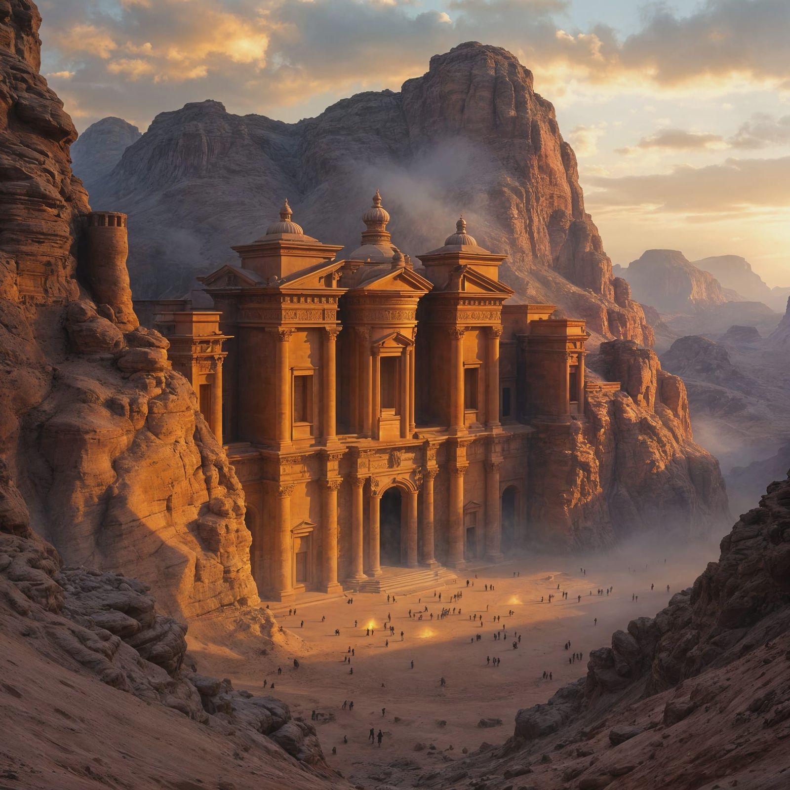 Majestic Petra Palace in Golden Hour Light