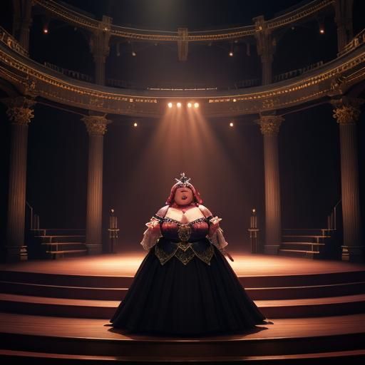 Pantomime Dame's Sorrow: A Detailed Matte Painting