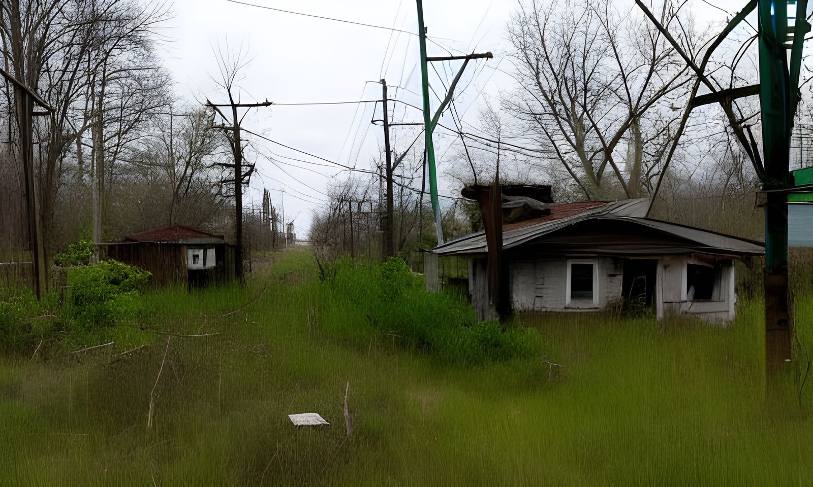 Post-Apocalyptic Town Overgrown with Vegetation