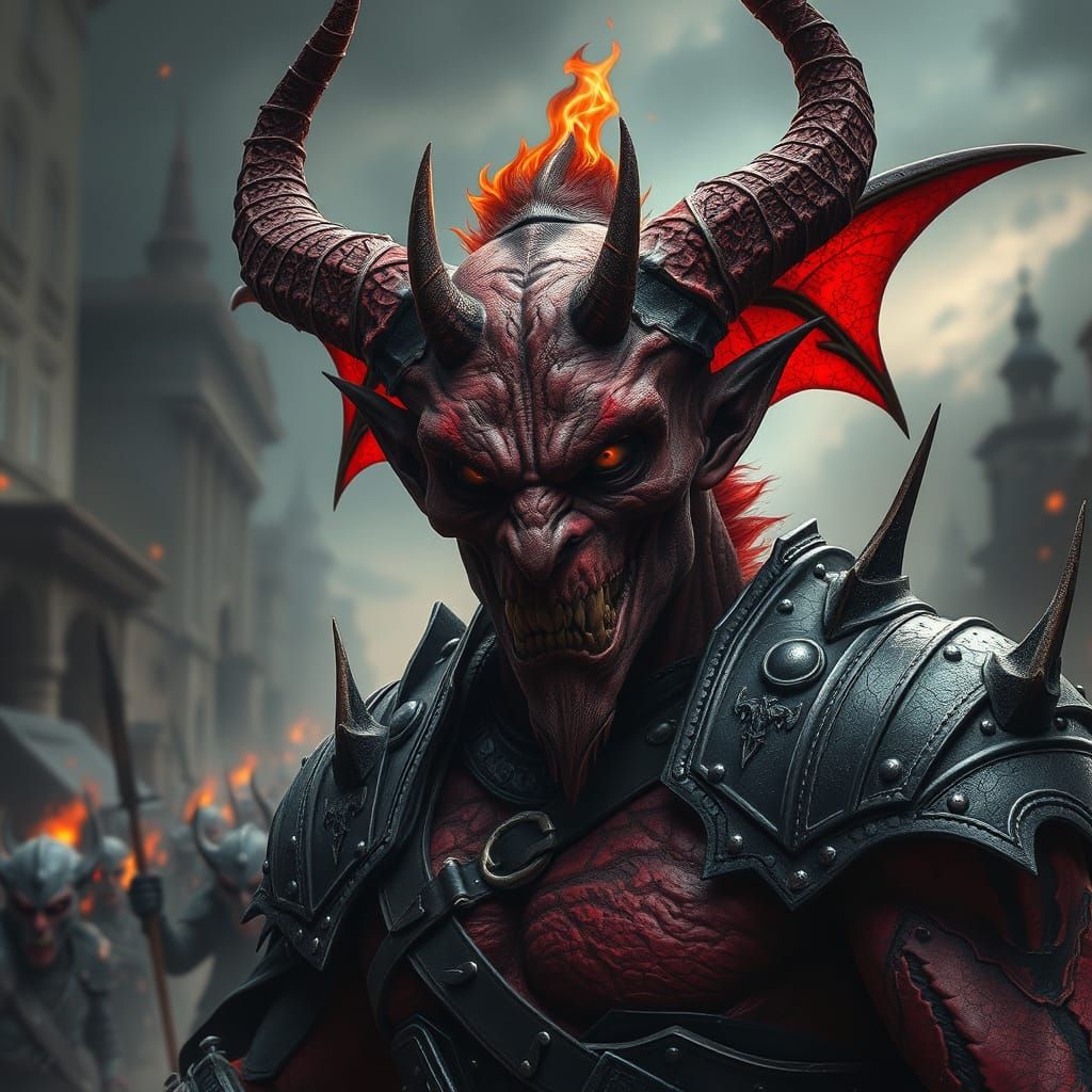 Wrathful Half-Demon Slayer in Apocalyptic Battle