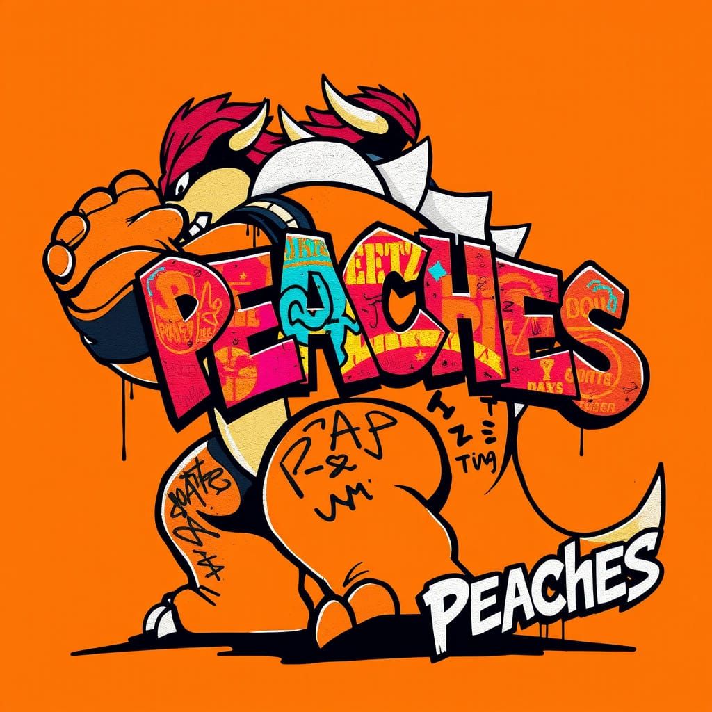 Powerful Bowser Street Art in Wildstyle Graffiti