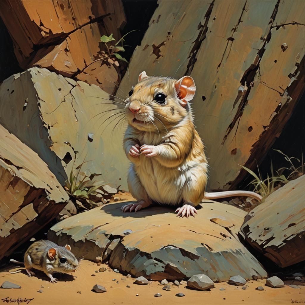 Gerbil in Fantasy Oil Painting Style