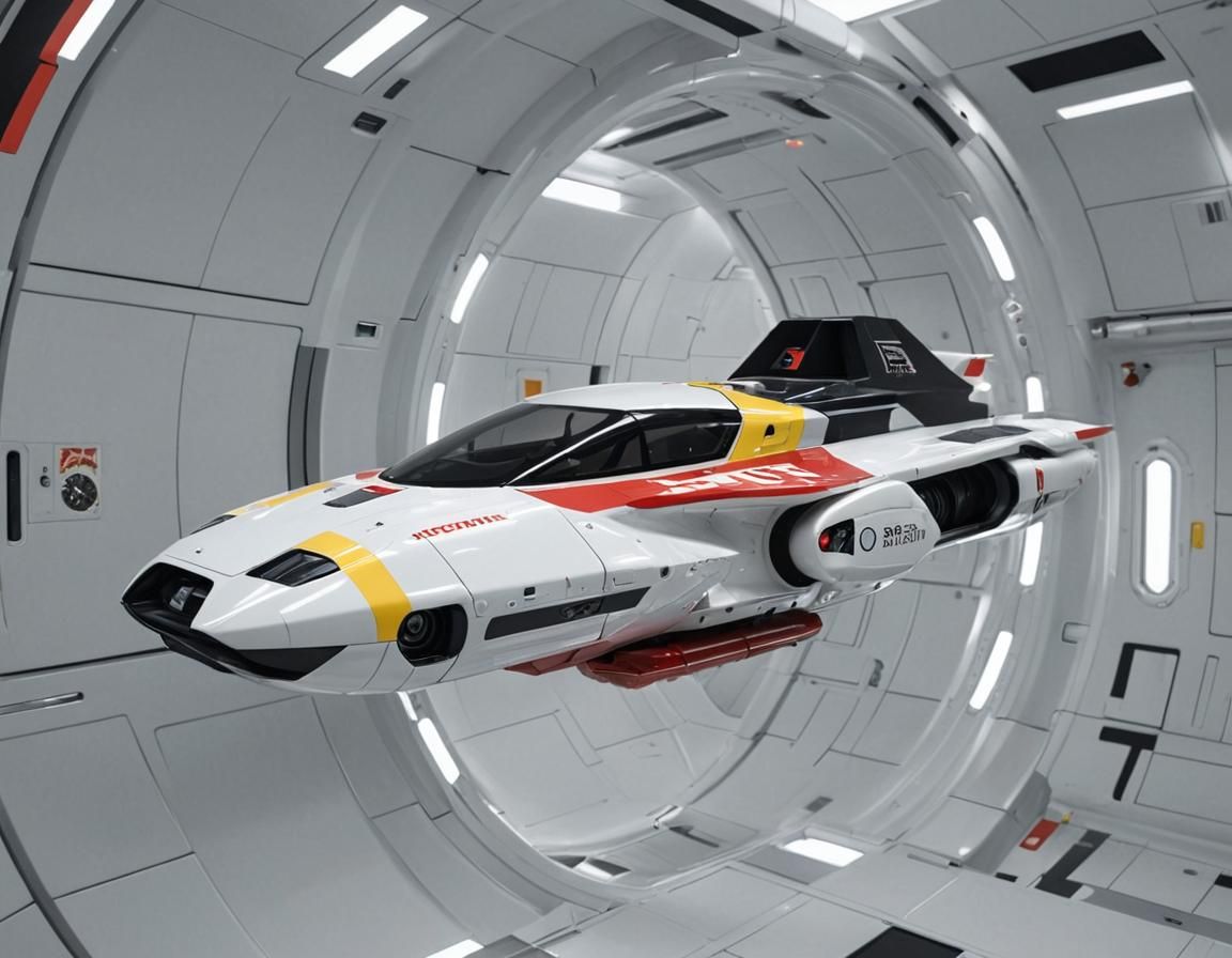 Futuristic Hover Vehicle in Airlock: Photorealistic Style