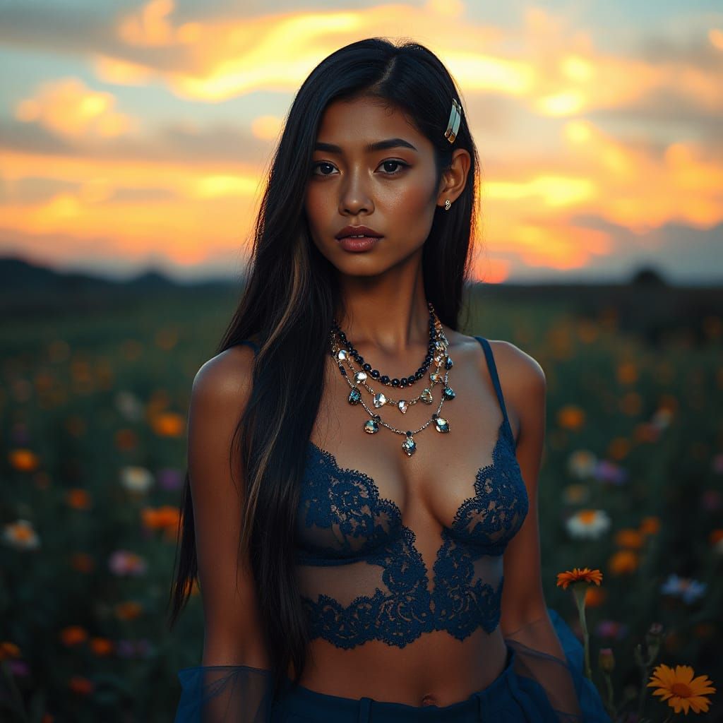 Twilight Portrait of a Latina Woman in Gothic Fashion