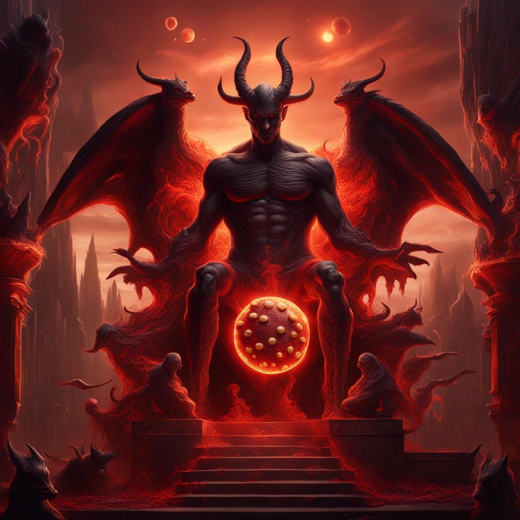 Lucifer Enthroned: Detailed Fantasy Concept Art