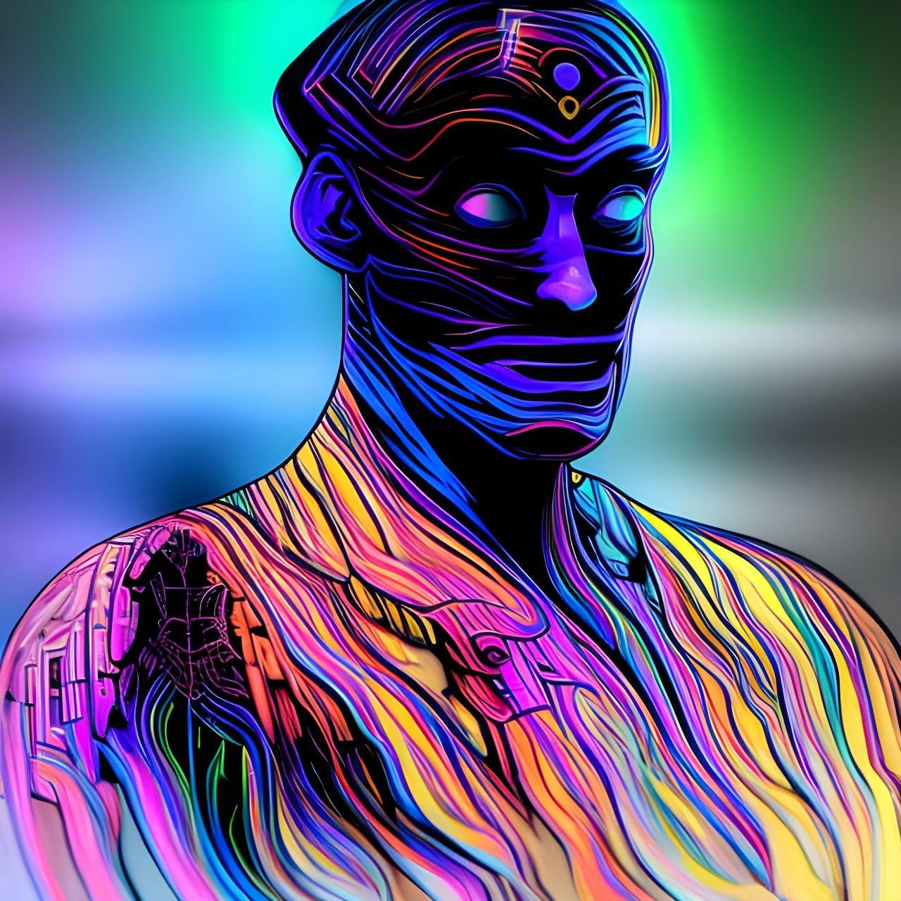 Vivid Deity Portrait in Dreamy Concept Art