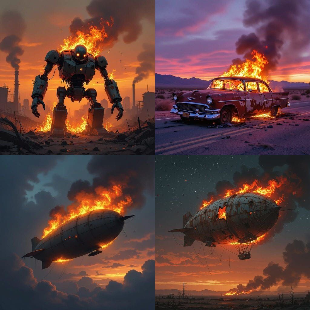 Old Run Down Blip On Fire