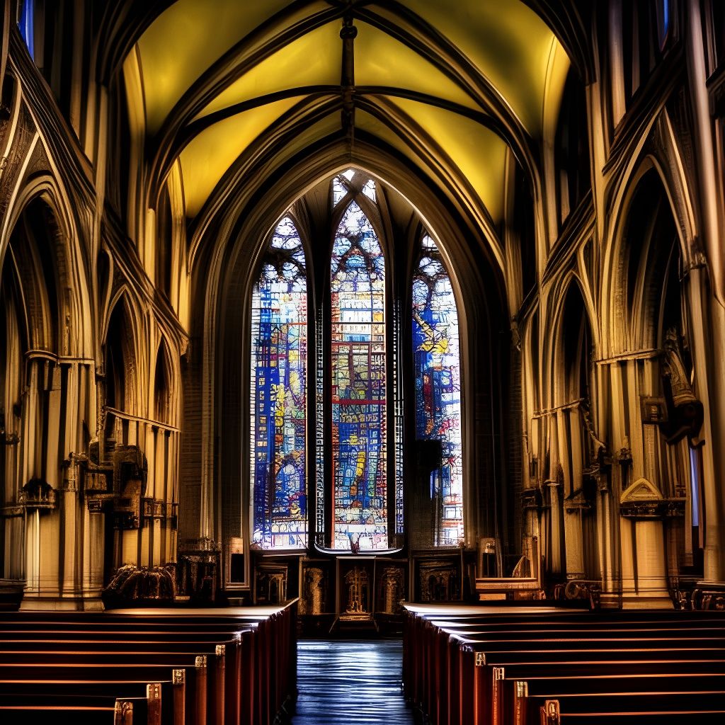 Detailed Gothic Church in Hyperrealistic Style