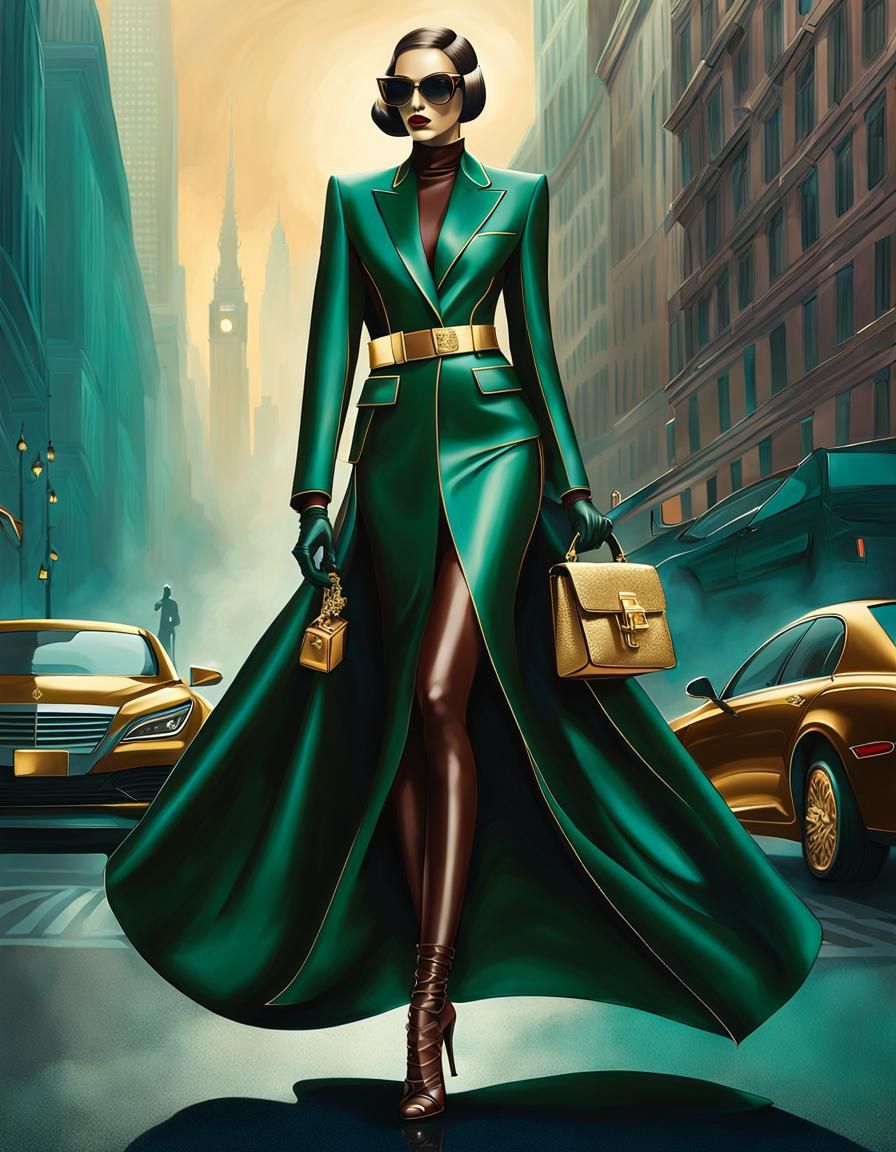 Elegant Hazmat Suit in Urban Decay: Conceptual Art