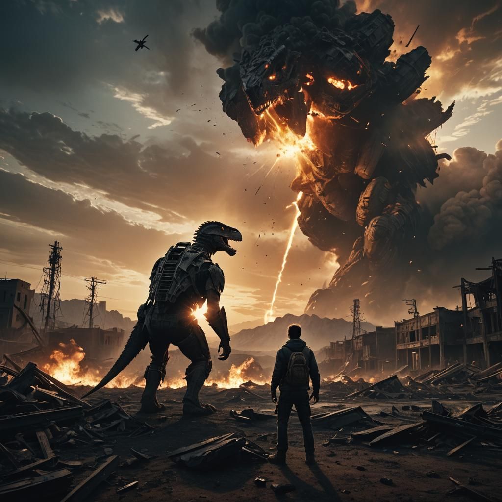 Apocalyptic Sunset: Last Figure on Earth