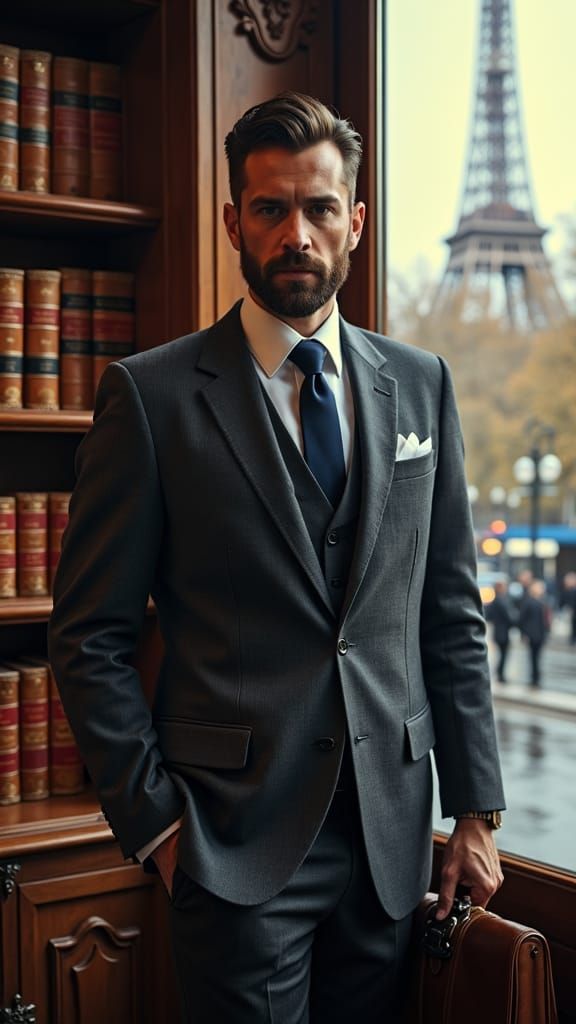 French Lawyer in Cinematic, Golden Light