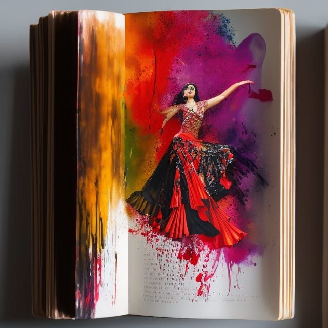Flamenco Dancer in Book Pages: Inksplash Masterpiece