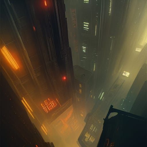 Dark Fantasy Blade Runner City in 8K Resolution