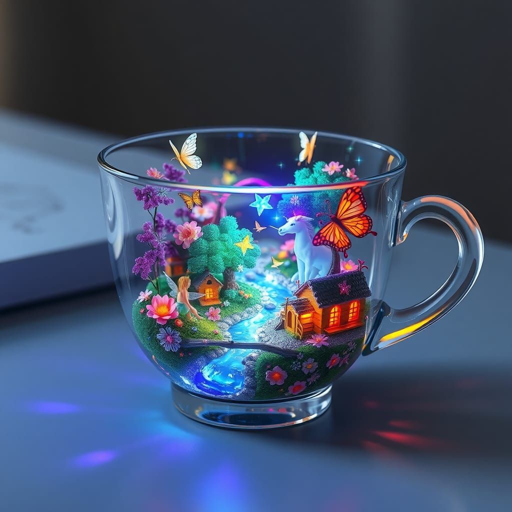 Magical Fairyland Inside a Crystal Teacup