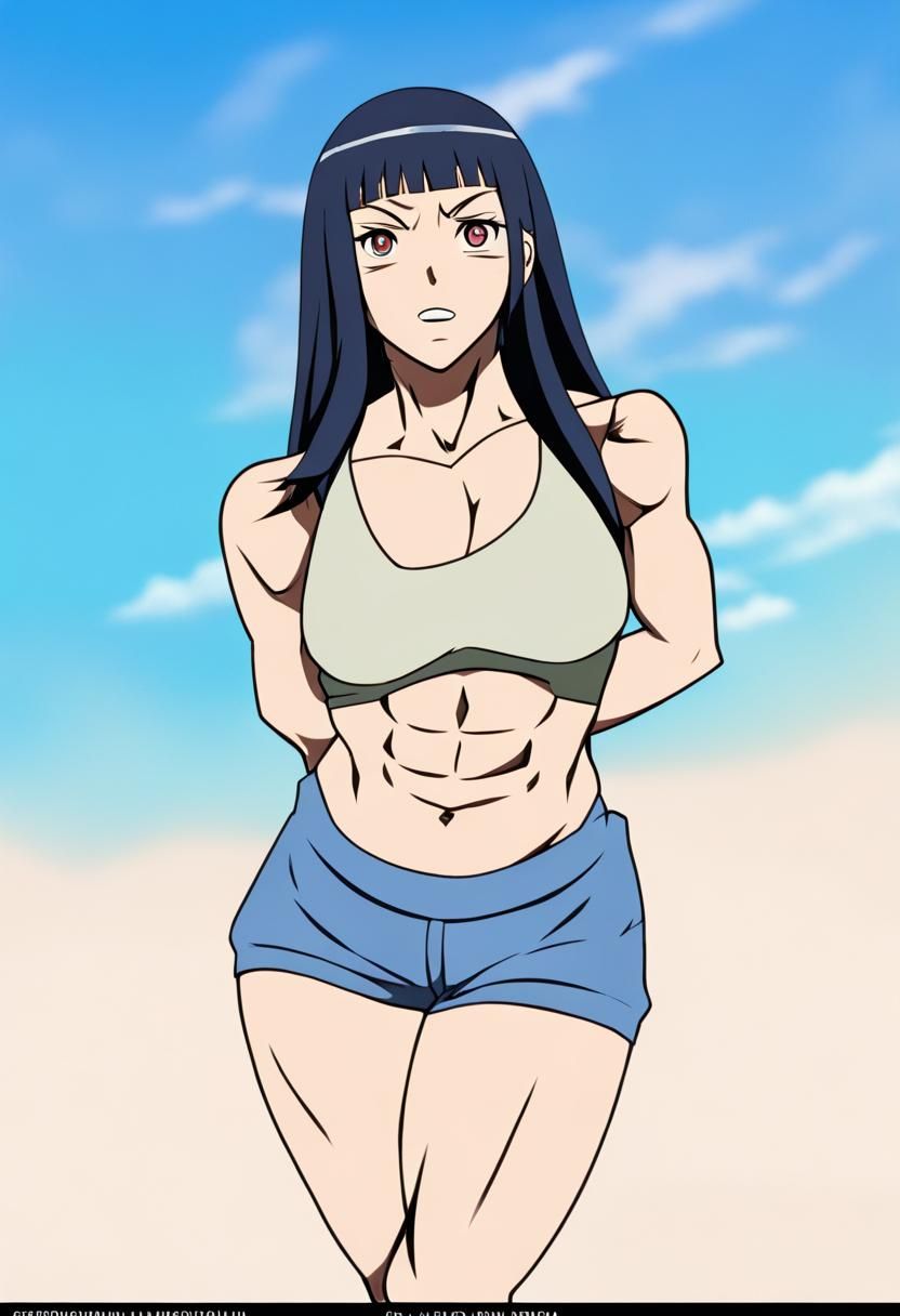 Muscular Hinata Hyuga from Naruto Anime Series