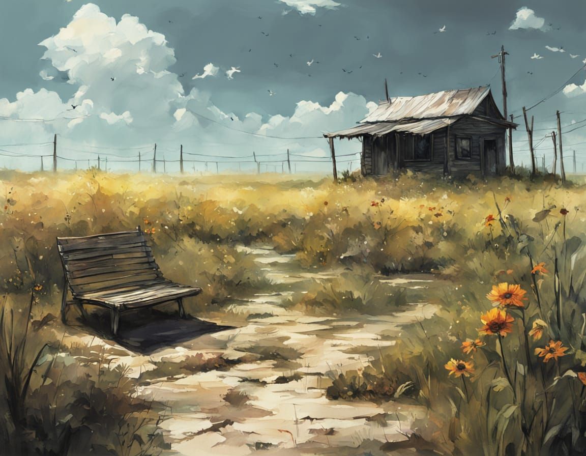 Post-Apocalyptic Landscape in Hyperreal Style