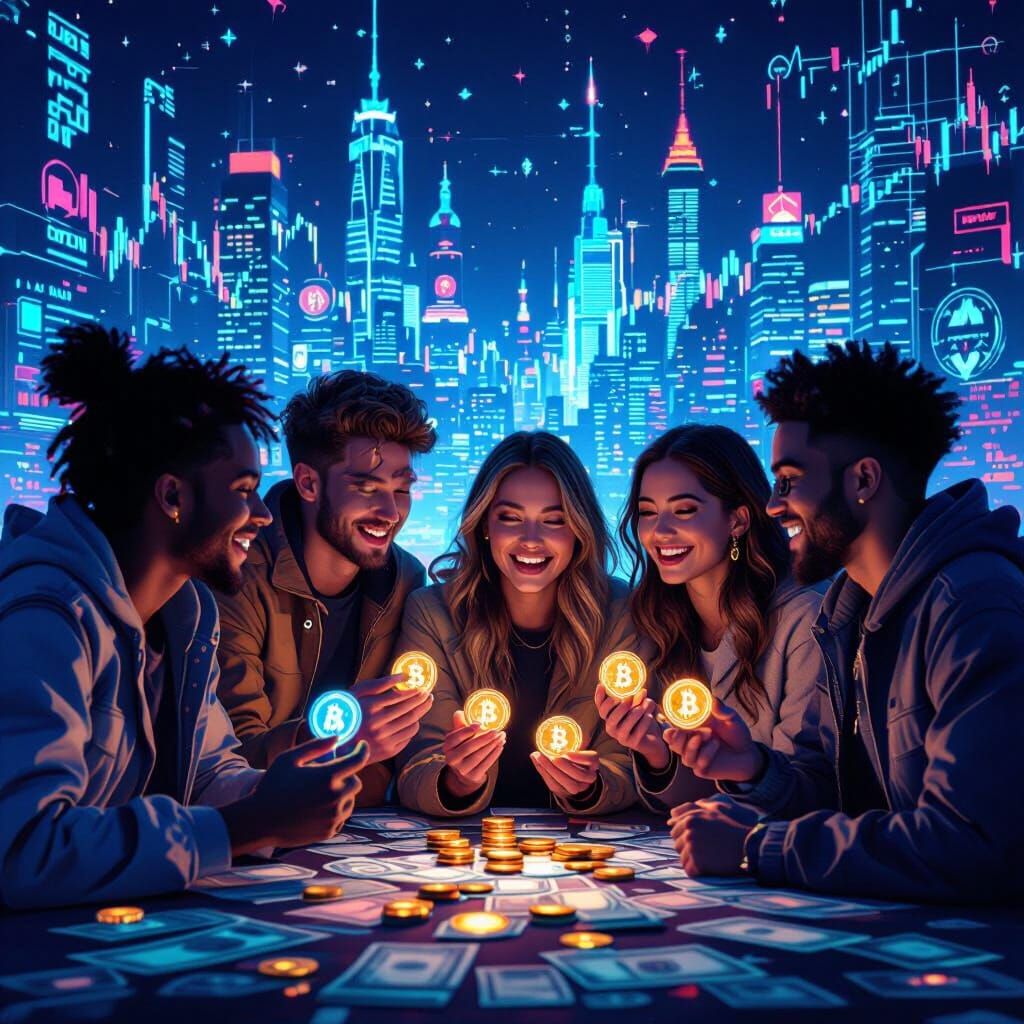 Gen-Z Friends in Futuristic Crypto Era