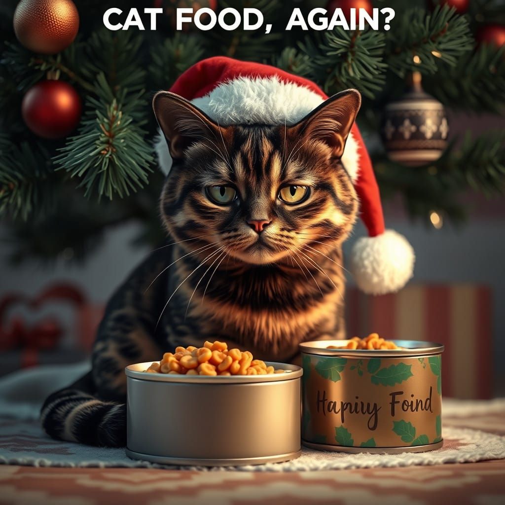Sulking Tortoise Shell Cat Sees Christmas Surprise